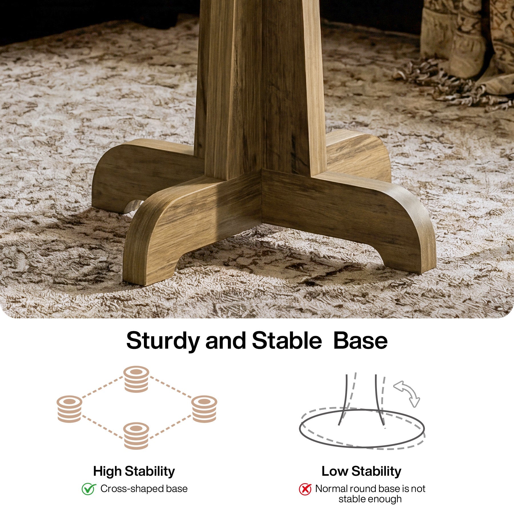 Tribesigns Table de salle à manger ronde 60 cm pour 2 personnes, Petite table de cuisine style champêtre
