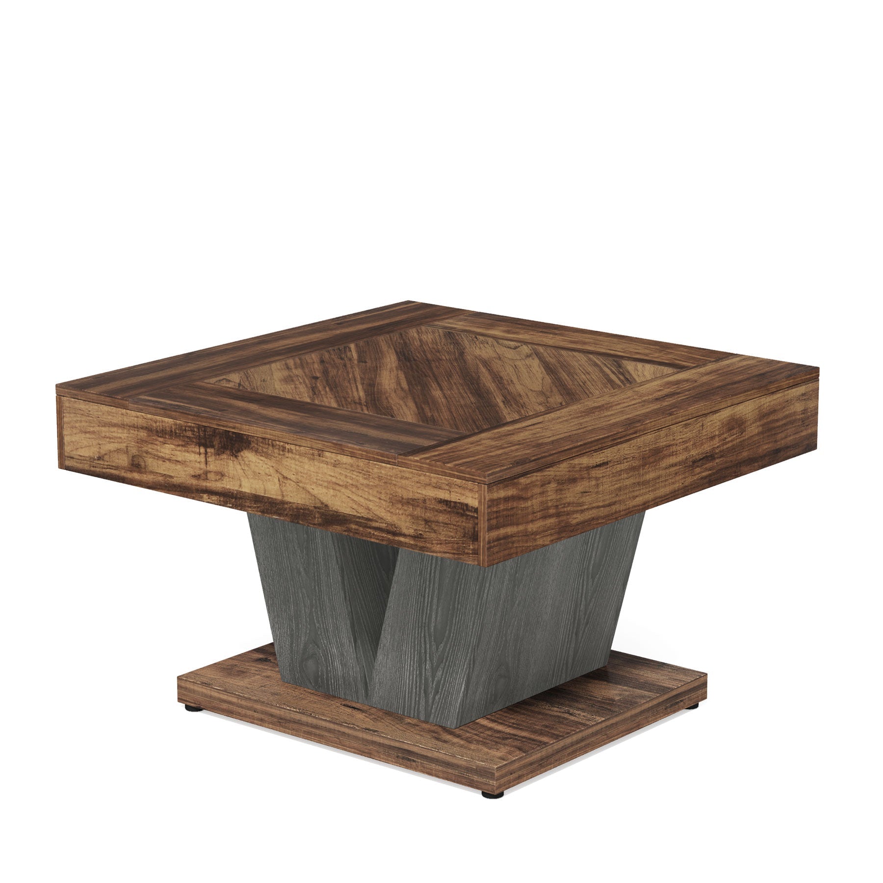 Tribesigns Table basse carrée, Table basse en bois pour salon