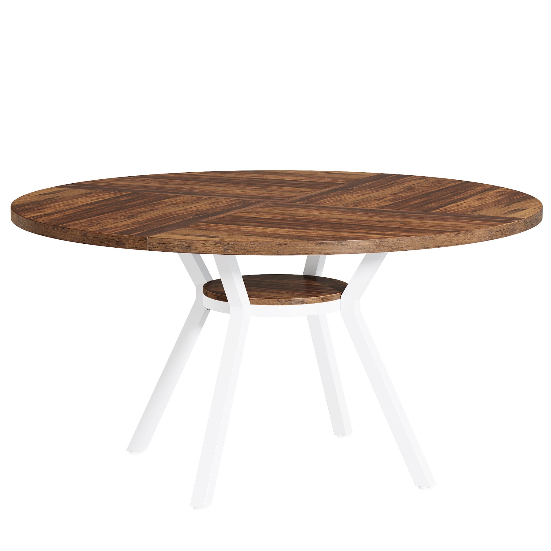 Tribesigns Table à manger ronde, Table de cuisine moderne de 120 cm pour 4 personnes