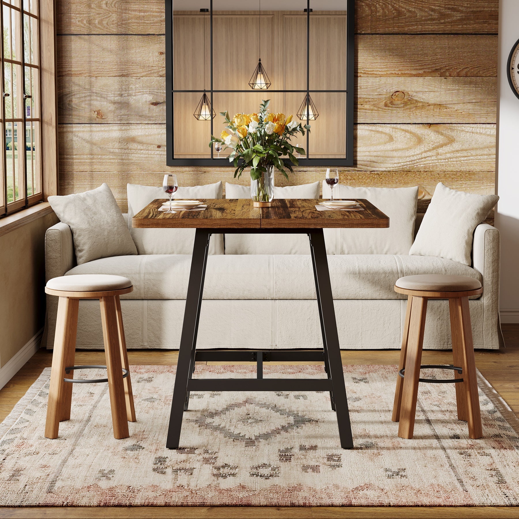 Tribesigns Table de salle à manger carrée de 79 cm pour 2 à 4 personnes, Table de cuisine pour petits espaces