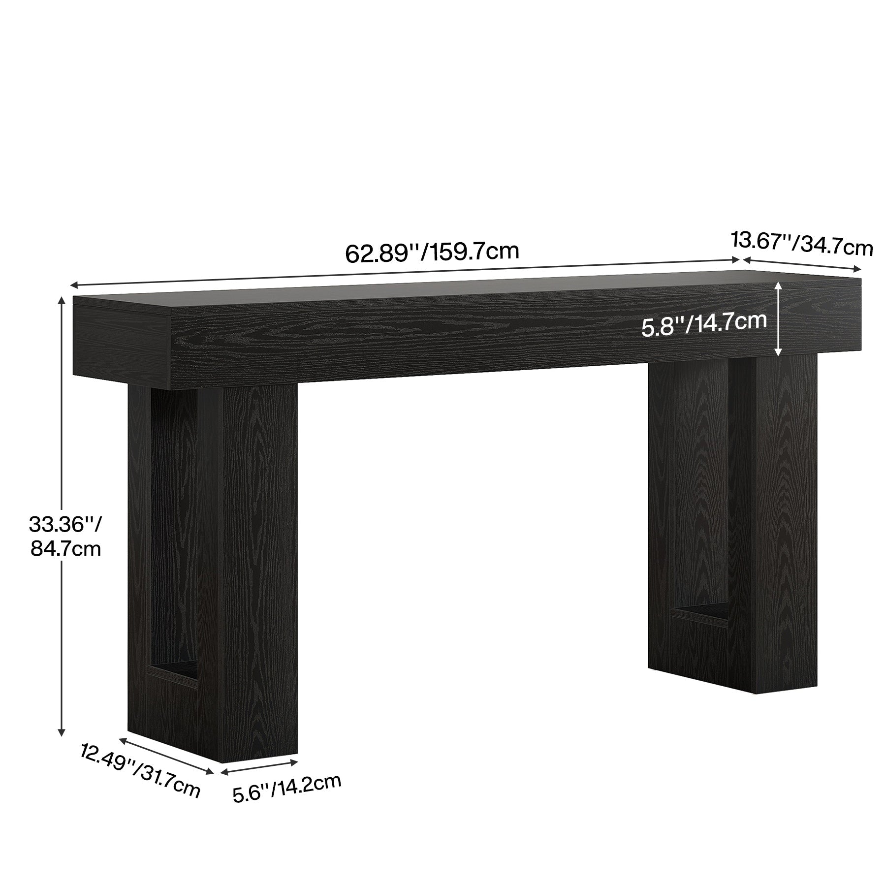Tribesigns Console rectangulaire en bois de 160 cm de diamètre à placer derrière un canapé