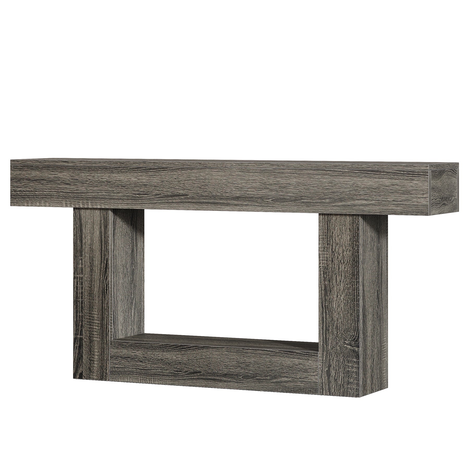 Tribesigns Table console en bois de 160 cm, Table de canapé de ferme à 2 niveaux Table d'entrée