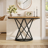 Tribesigns Console industrielle de 105 cm, Table d'entrée étroite avec piètement géométrique en métal 3