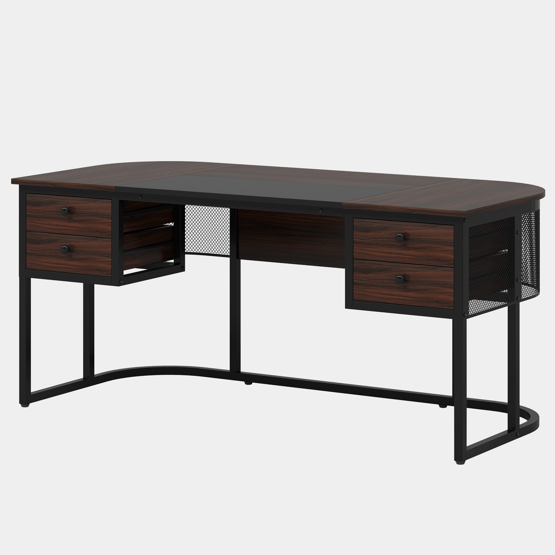 Tribesigns Bureau exécutif 160 cm, Bureau avec 4 tiroirs