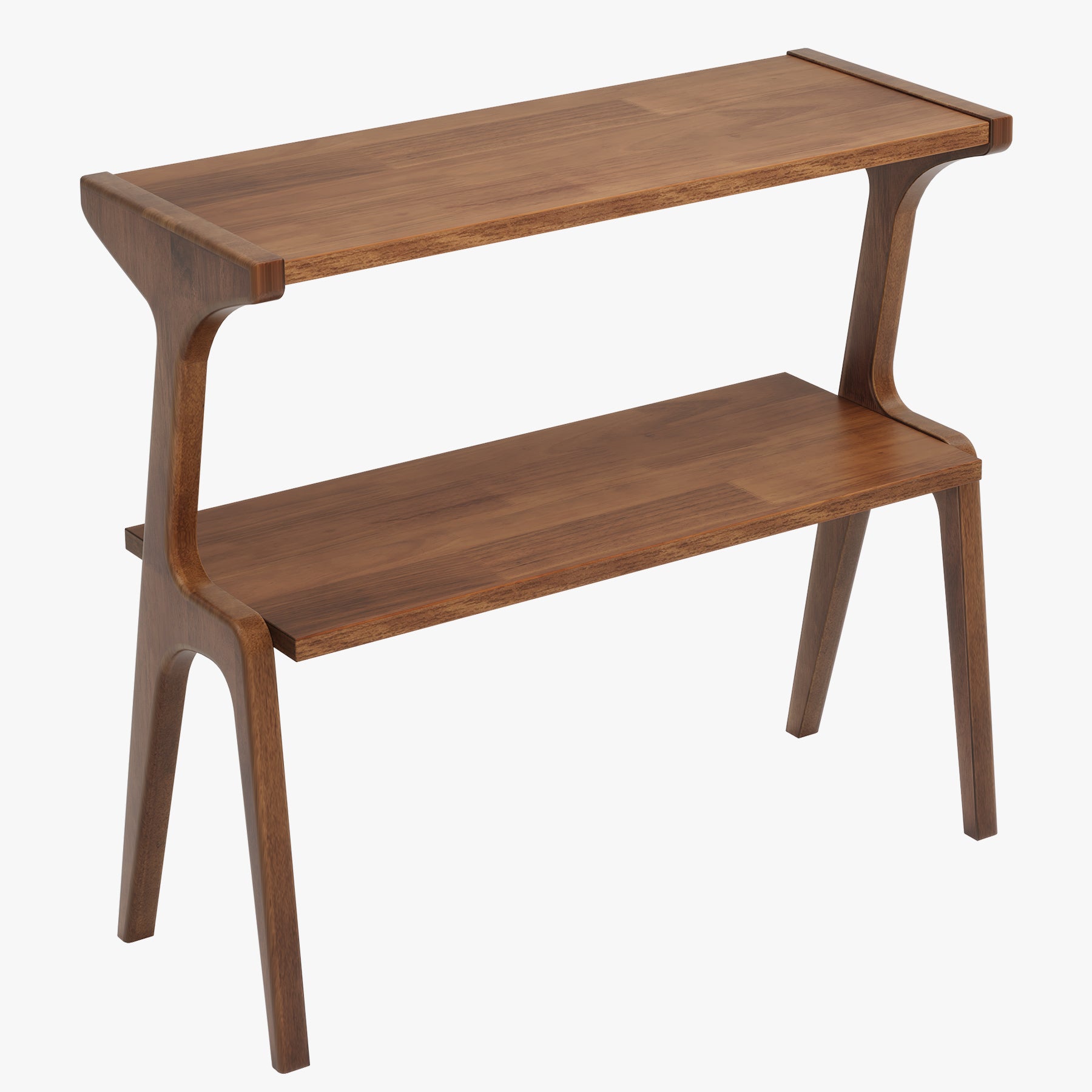 Tribesigns Table basse étroite, Table basse mince à 2 niveaux avec étagère de rangement