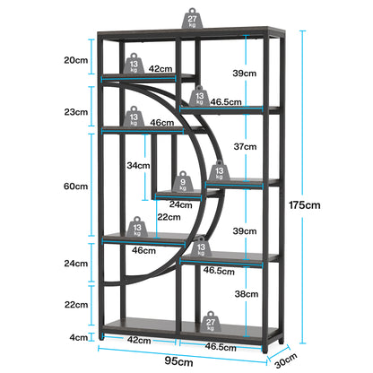 Tribesigns Bibliothèque industrielle à 5 niveaux, Étagère haute autoportante