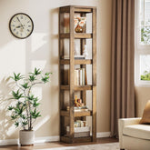 70.86" Bookshelf, 6-Tier Narrow Bookcase Corner Shelf Storage Racks for Home Office 3