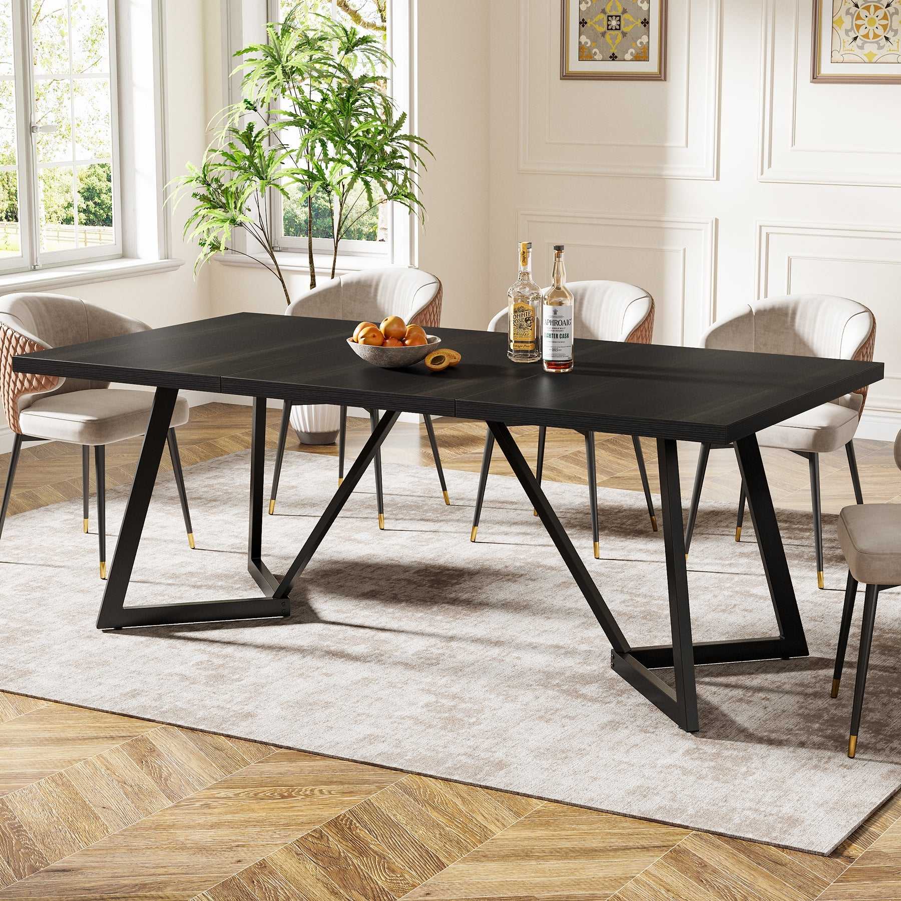 Tribesigns Table à manger de 180 cm, Table de cuisine rectangulaire moderne pour 6 à 8 personnes