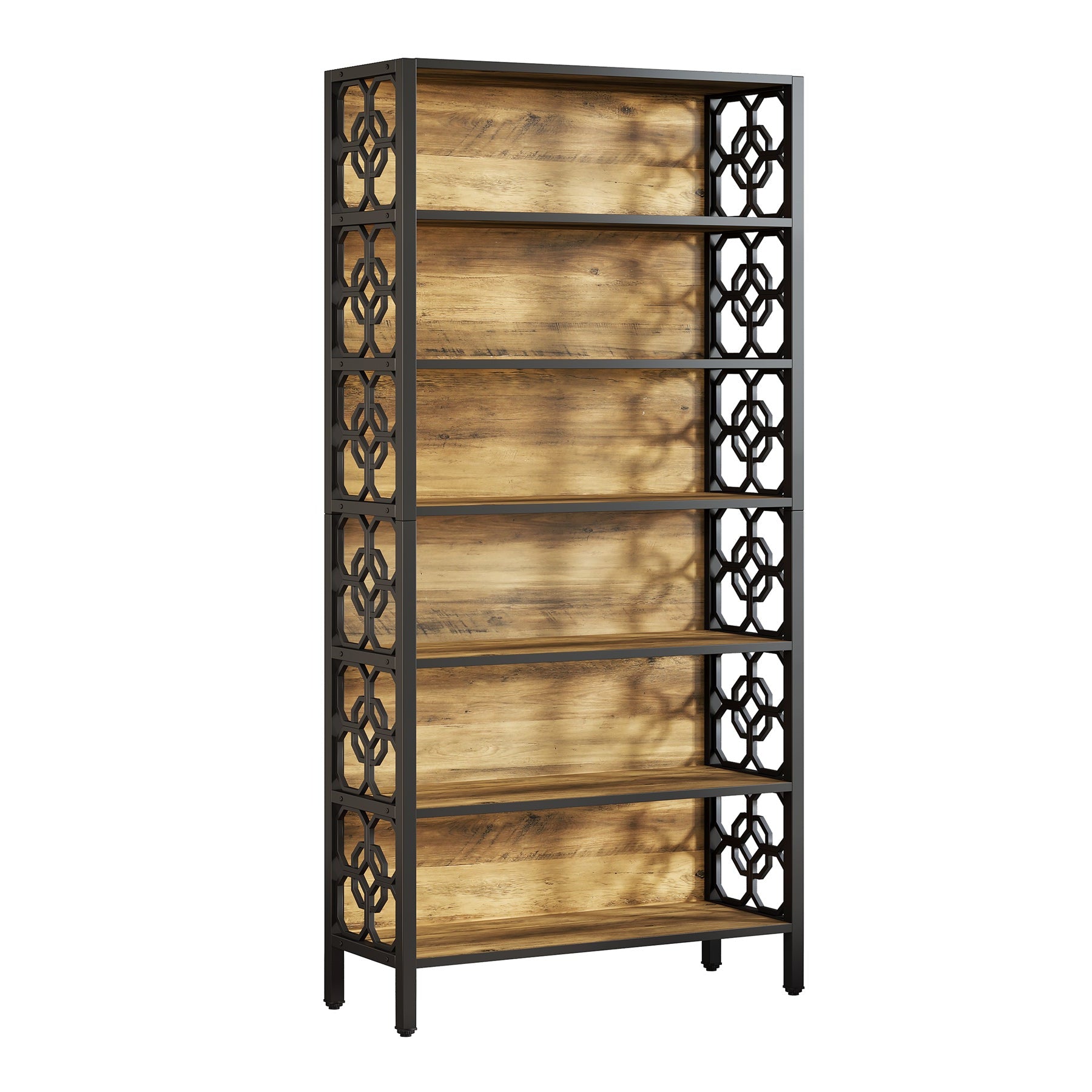 71" Bookshelf, 7 - Tier Etagere Bookcase Corner Storage Organizer Tribesigns