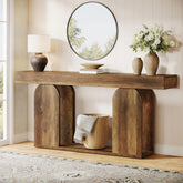 Tribesigns Console de 160 cm avec piètement en U, Table d'entrée longue et moderne à 2 étagères 3