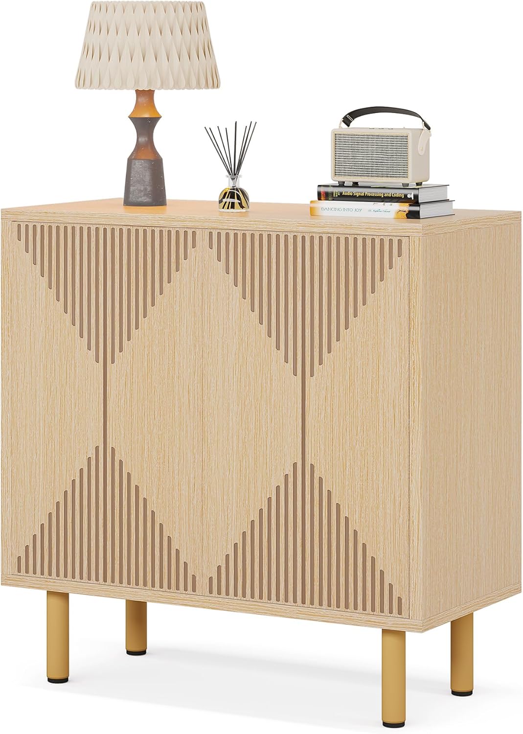 Tribesigns Meuble de rangement, Buffet en bois Armoire buffet avec portes pour salon