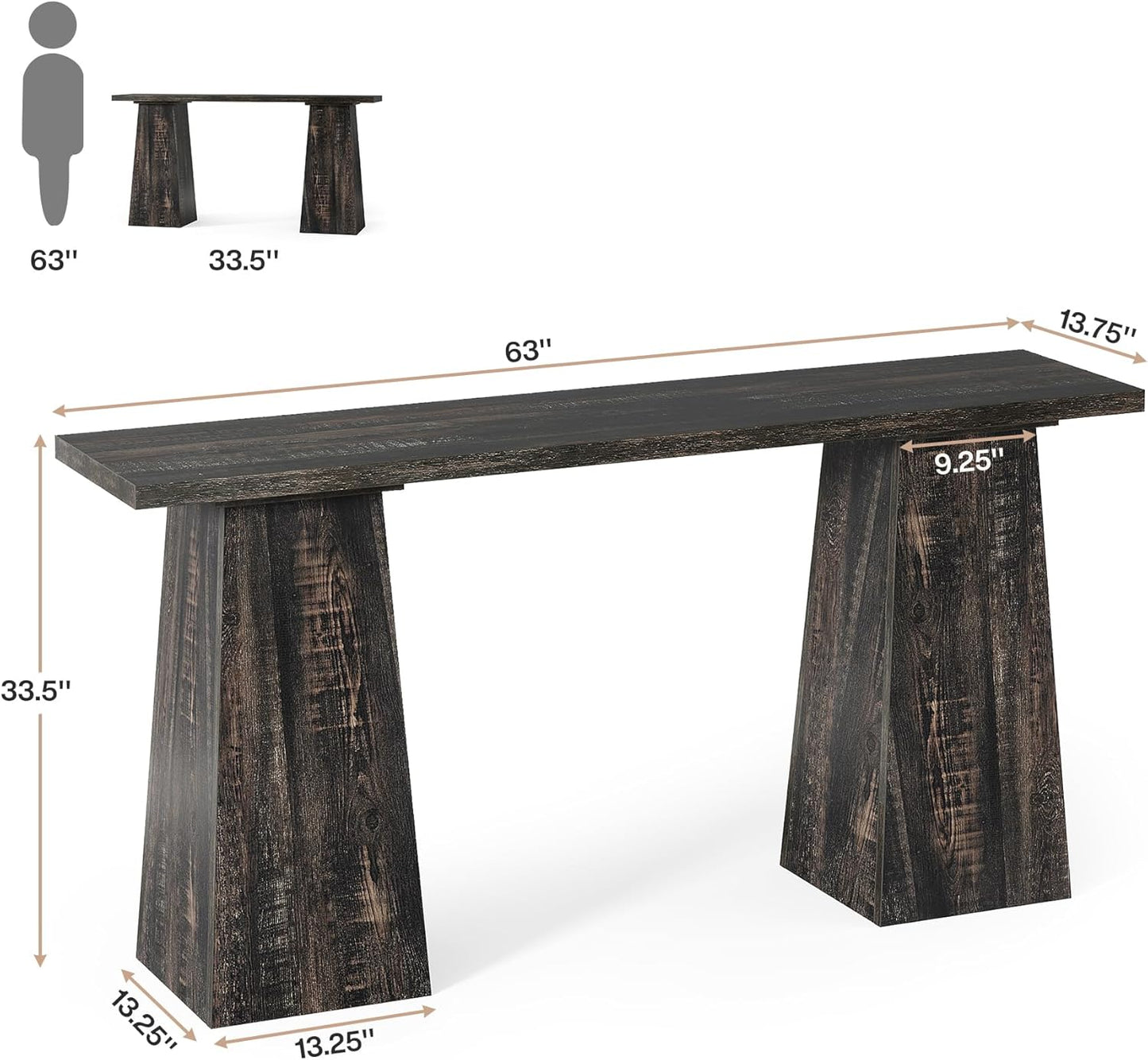 Tribesigns Table console, Table de canapé de style ferme Tables basses de couloir