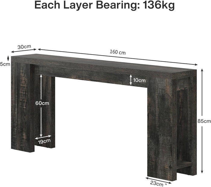 Tribesigns Console 160 cm, Table de canapé de style ferme Table d'appoint d'entrée