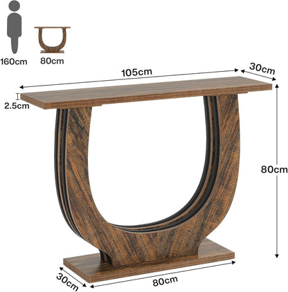 Tribesigns Table console, Table d'entrée en U Console étroite en bois