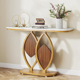 Tribesigns Table console, Table d'entrée avec plateau en marbre blanc 3