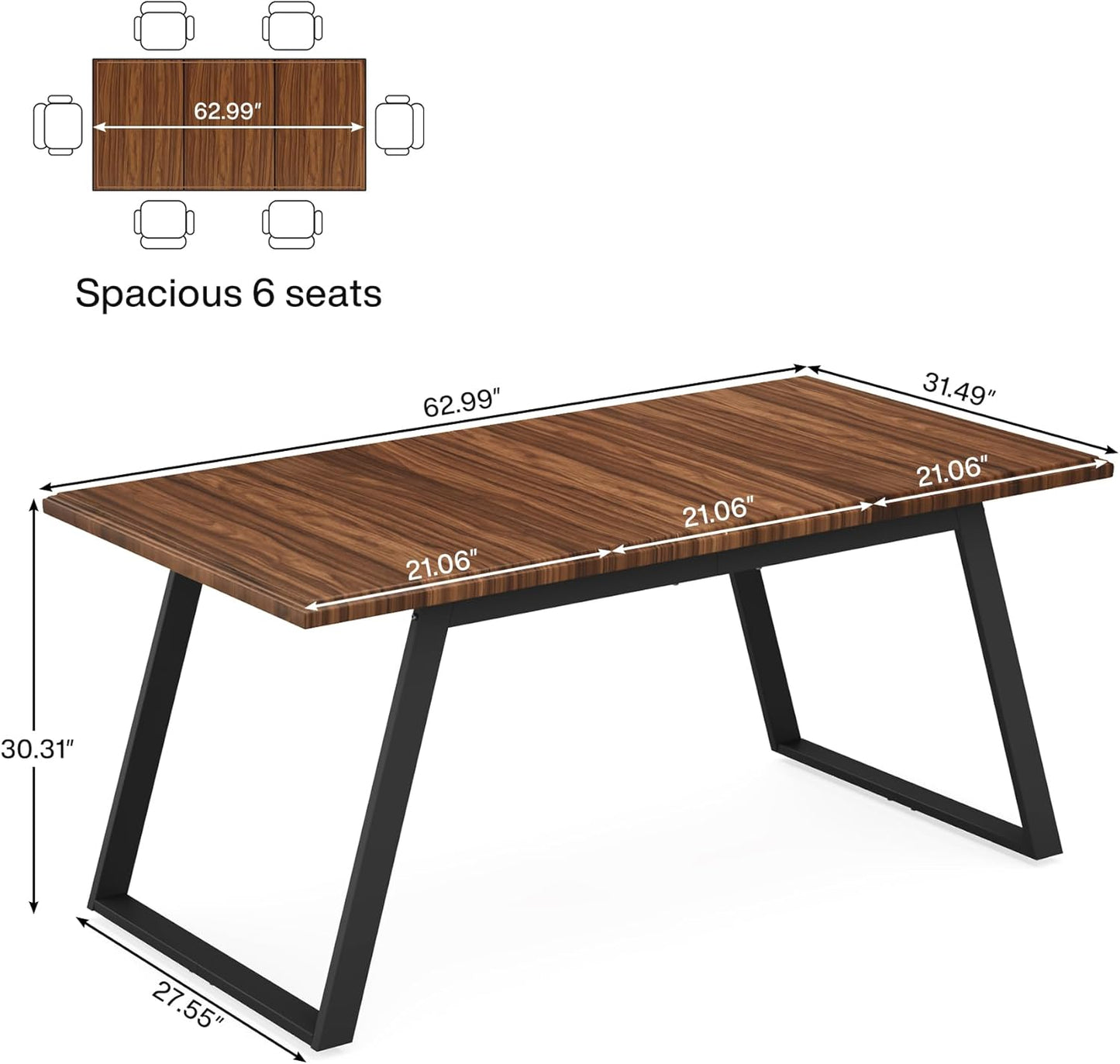 Tribesigns Grand Bureau d'ordinateur, Bureau de Travail Moderne et Simple Table Exécutive en métal Robuste