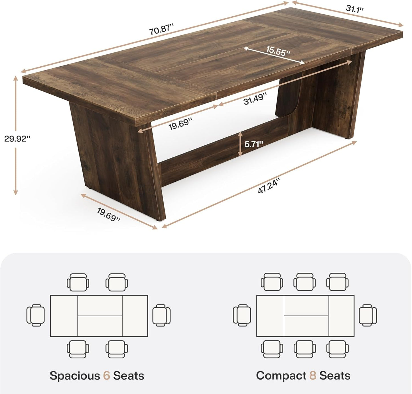 Tribesigns Table d'ordinateur informatique, Bureau pour ordinateur portable