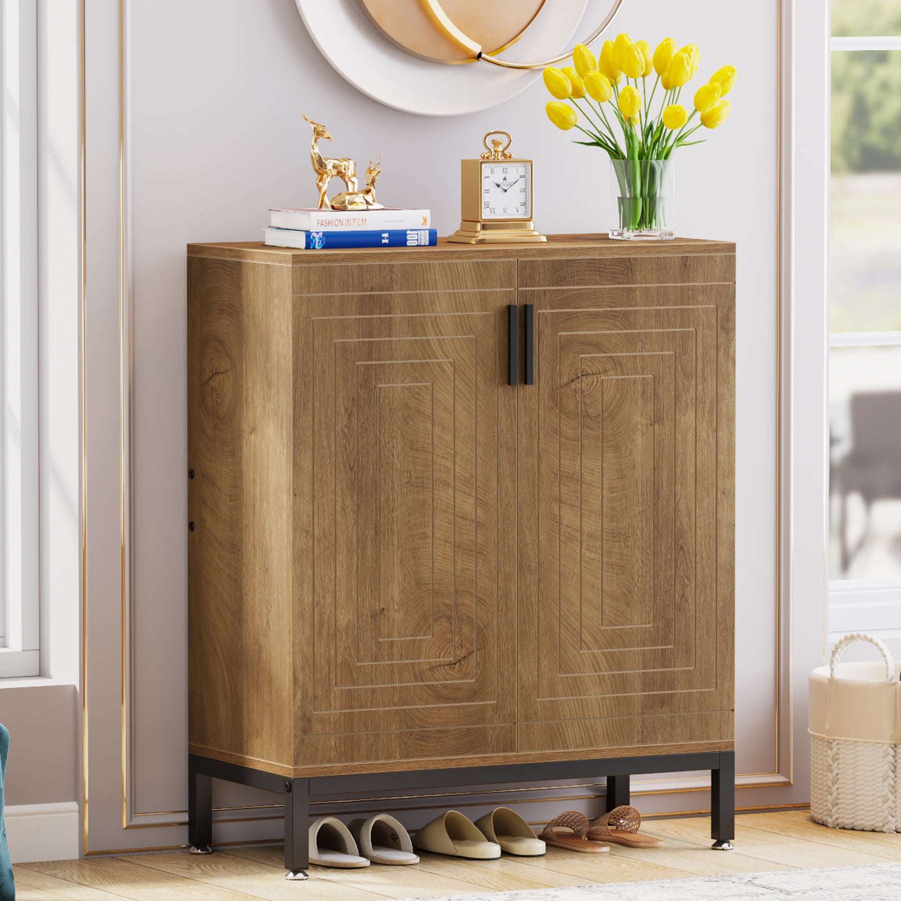 Tribesigns Armoire à chaussures 20 paires avec portes Meubleà chaussures