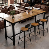 Tribesigns Bartafel 180 cm voor 6–8 Personen, Hoge Tafel met Metalen Frame en Voetensteun 3