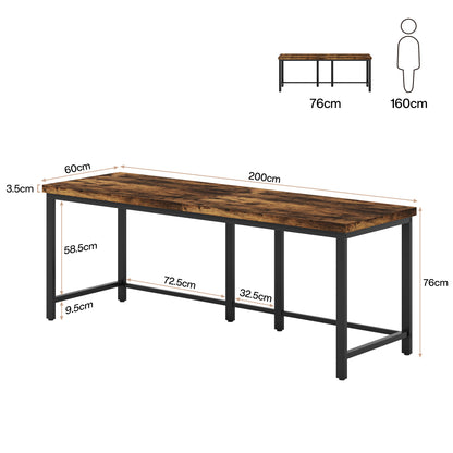 Tribesigns Bureau d'ordinateur longue de 200cm, Table de travail pour bureau pour deux