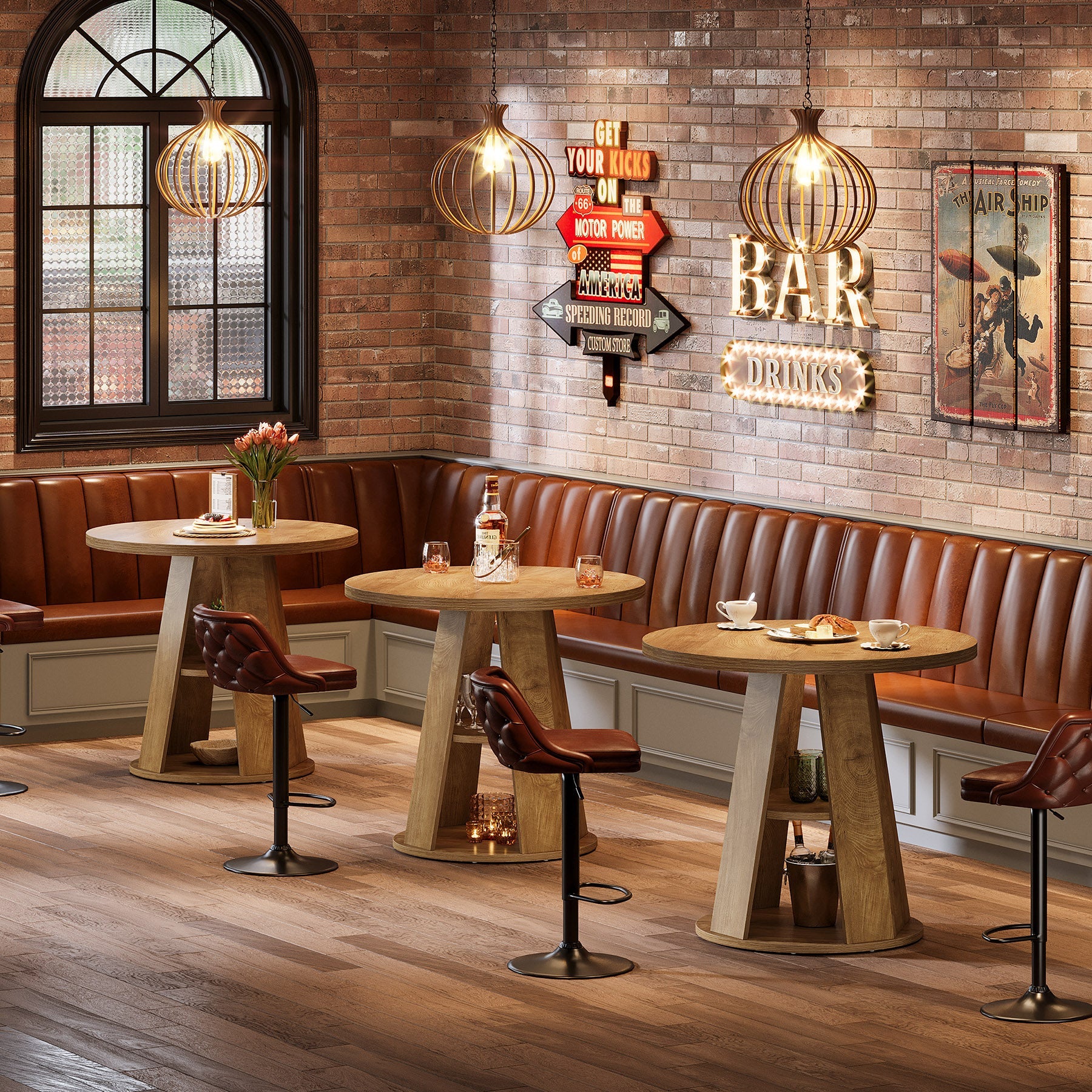 Tribesigns Table de salle à manger ronde de 80 cm pour 2 à 4 personnes, Petite table de cuisine