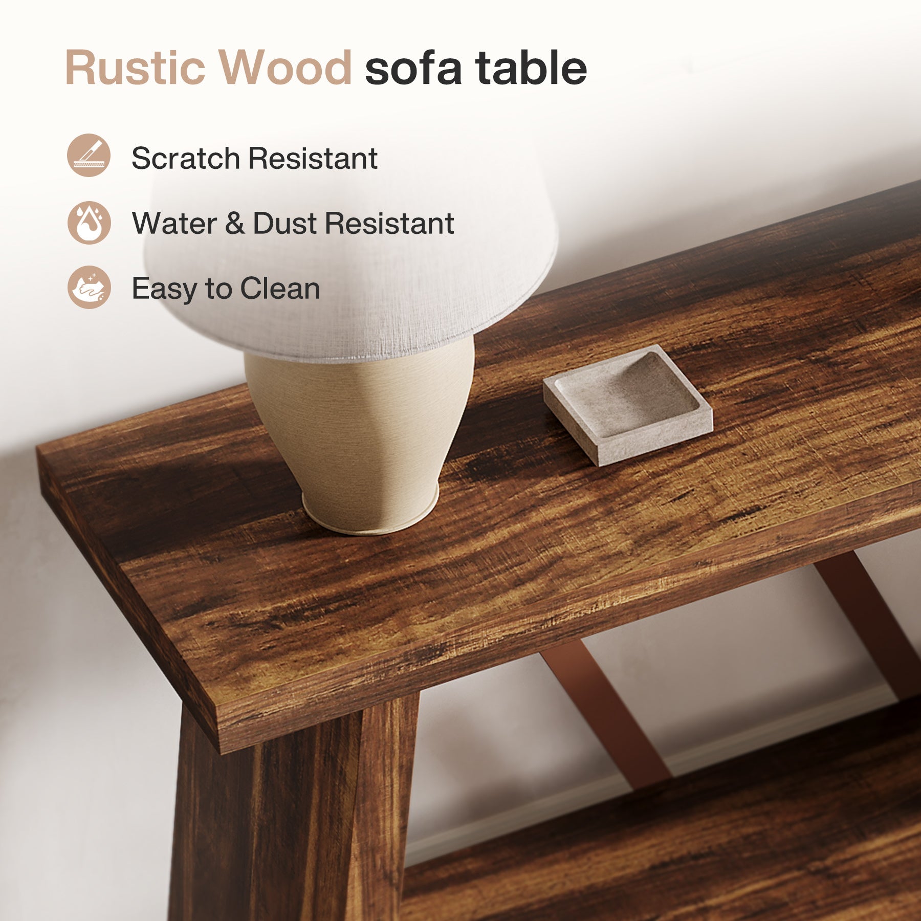 Tribesigns Console extra-longue de 180 cm avec 2 étagères, Table d'appoint étroite pour salon et entrée
