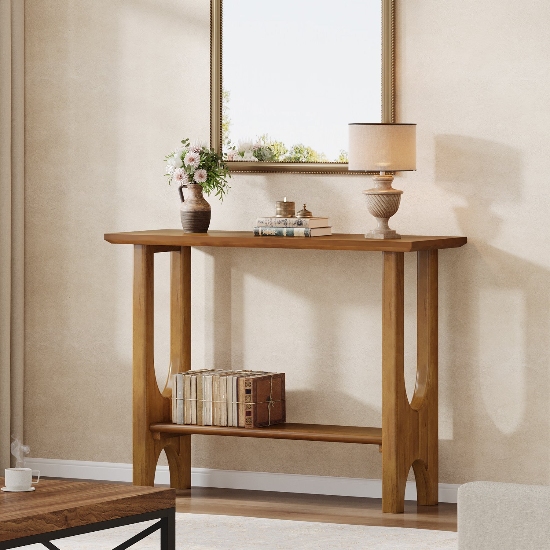 Tribesigns Console moderne à deux niveaux de 105 cm