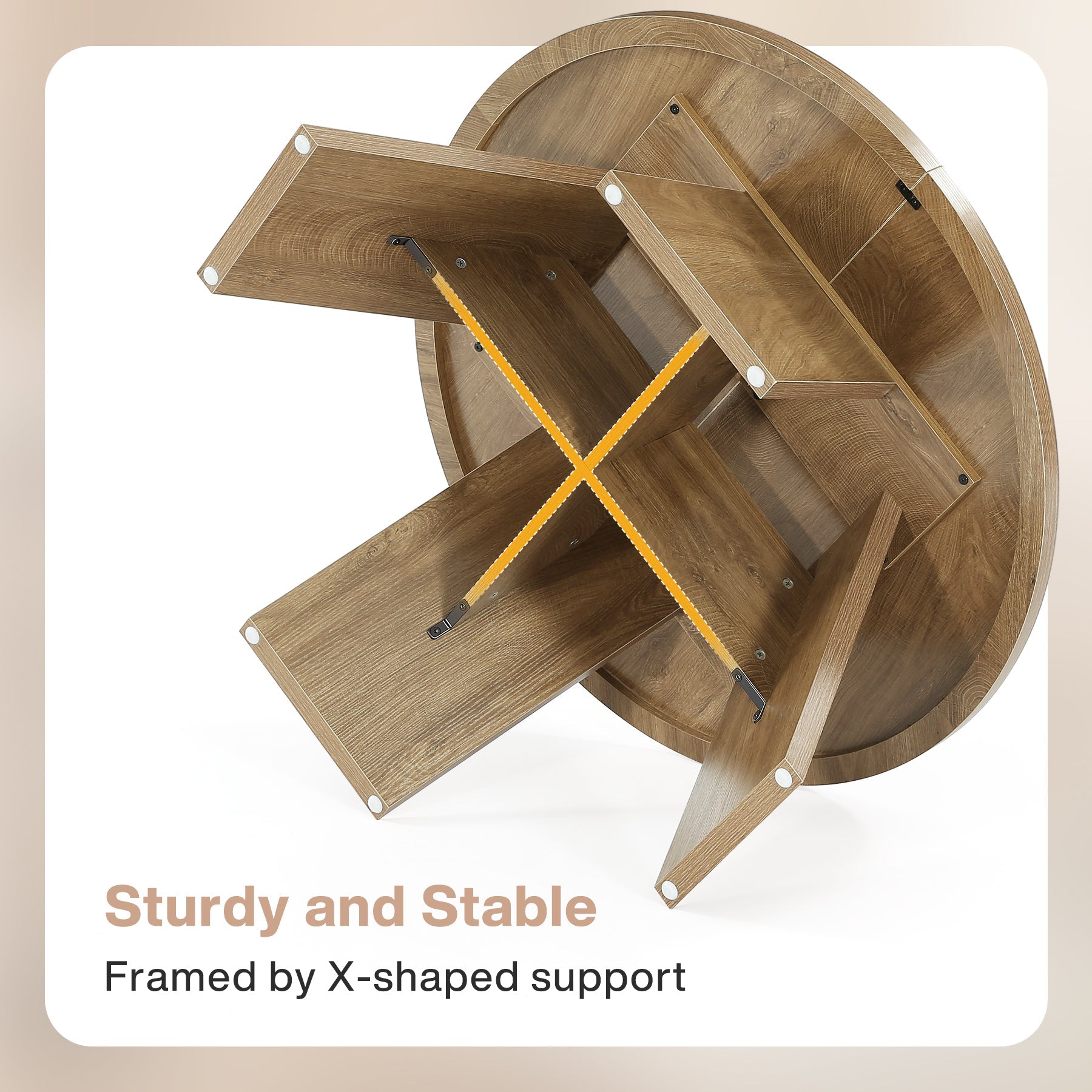 Tribesigns Table basse ronde en bois de 100 cm avec pieds évasés, Table d'appoint moderne pour salon