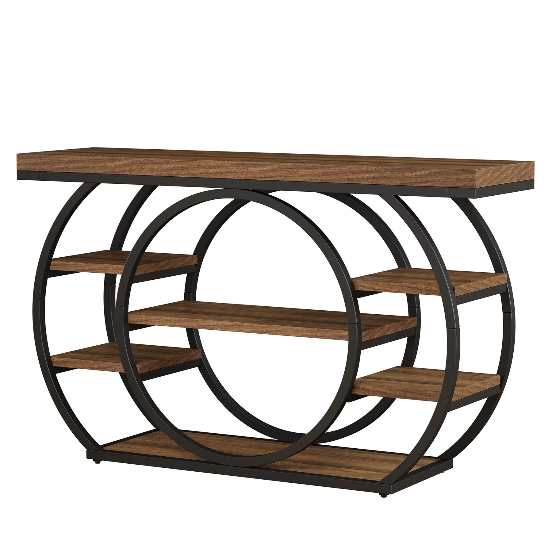 Tribesigns Console de 120 cm, Table de salon industrielle à 5 niveaux avec cadre en métal