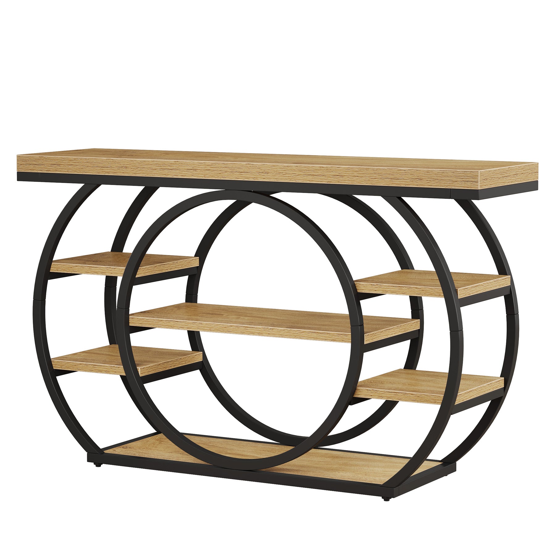 Tribesigns Console de 120 cm, Table de salon industrielle à 5 niveaux avec cadre en métal