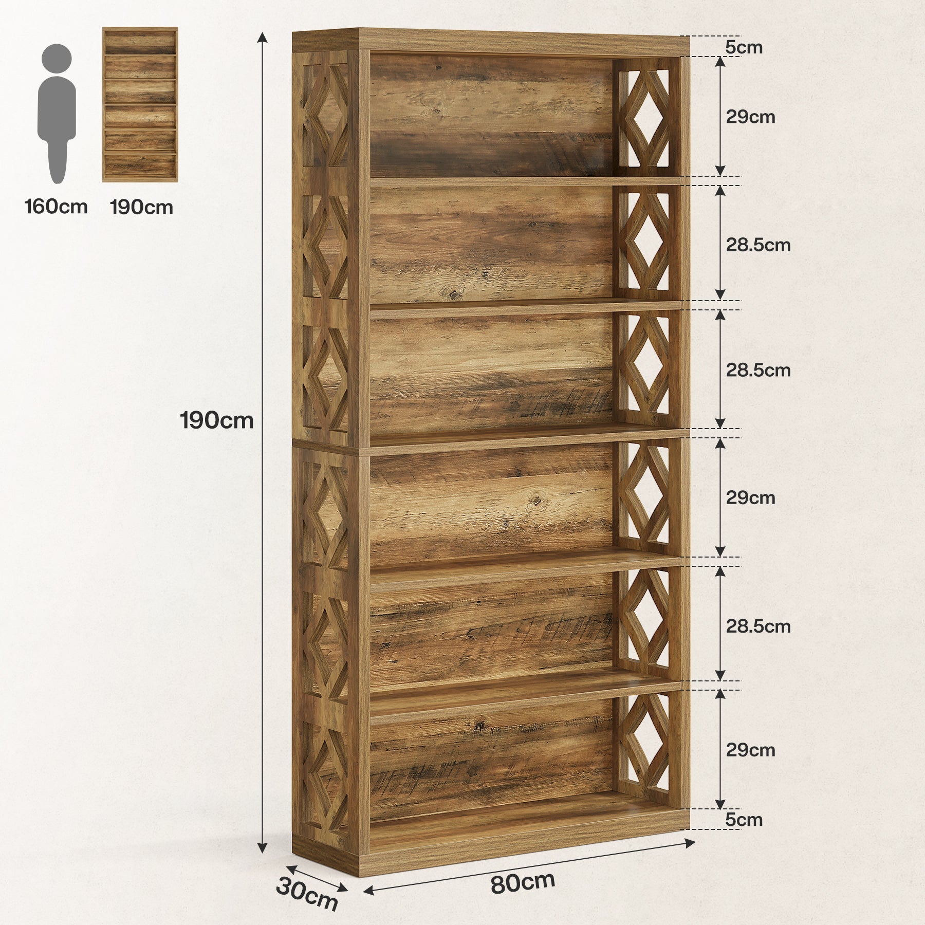 Tribesigns Étagère de 190 cm de haut à 7 niveaux, Étagère de rangement ouverte
