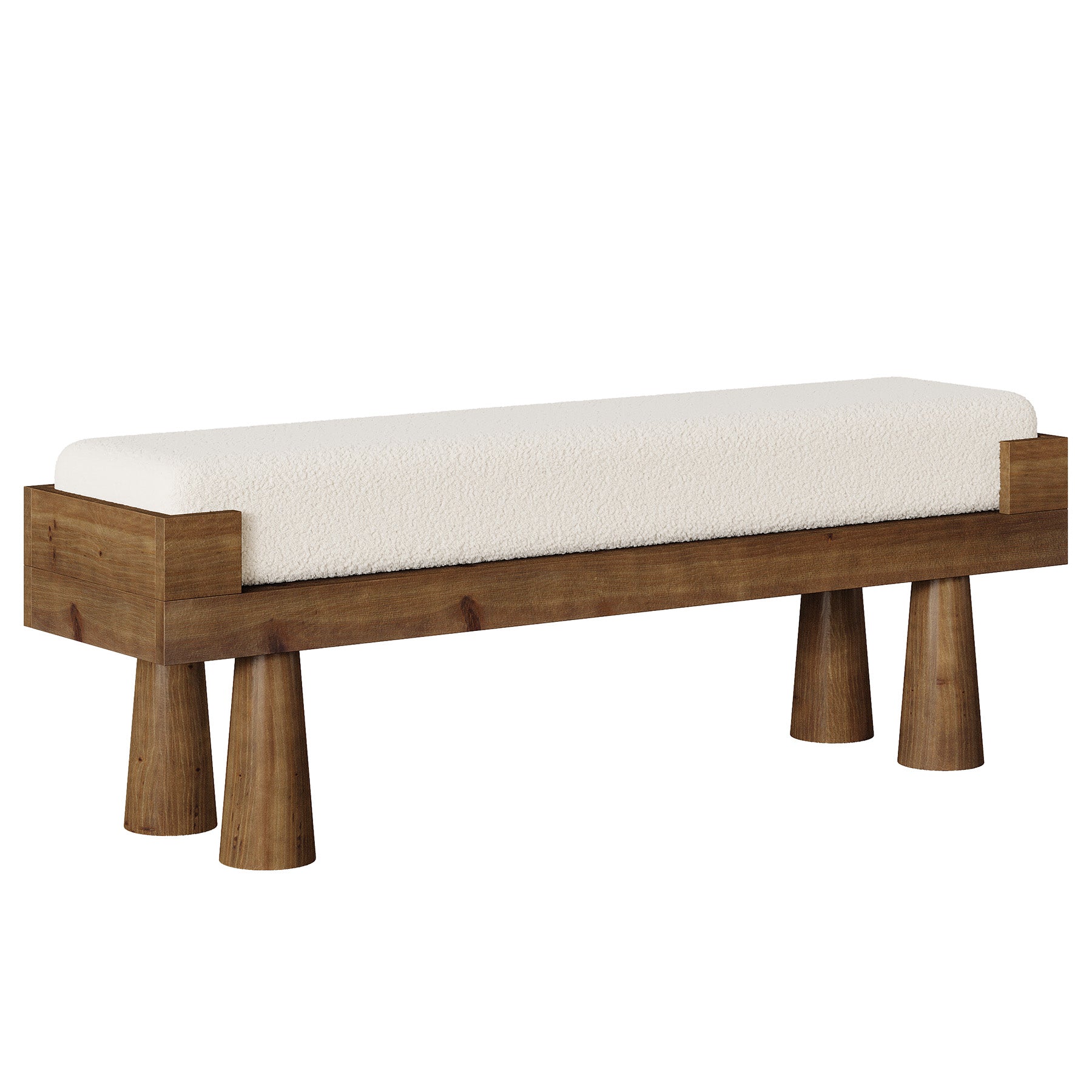 Tribesigns Banc rembourré avec pieds en bois massif, Idéal pour un couloir une chambre ou une entrée dans un style mid-century