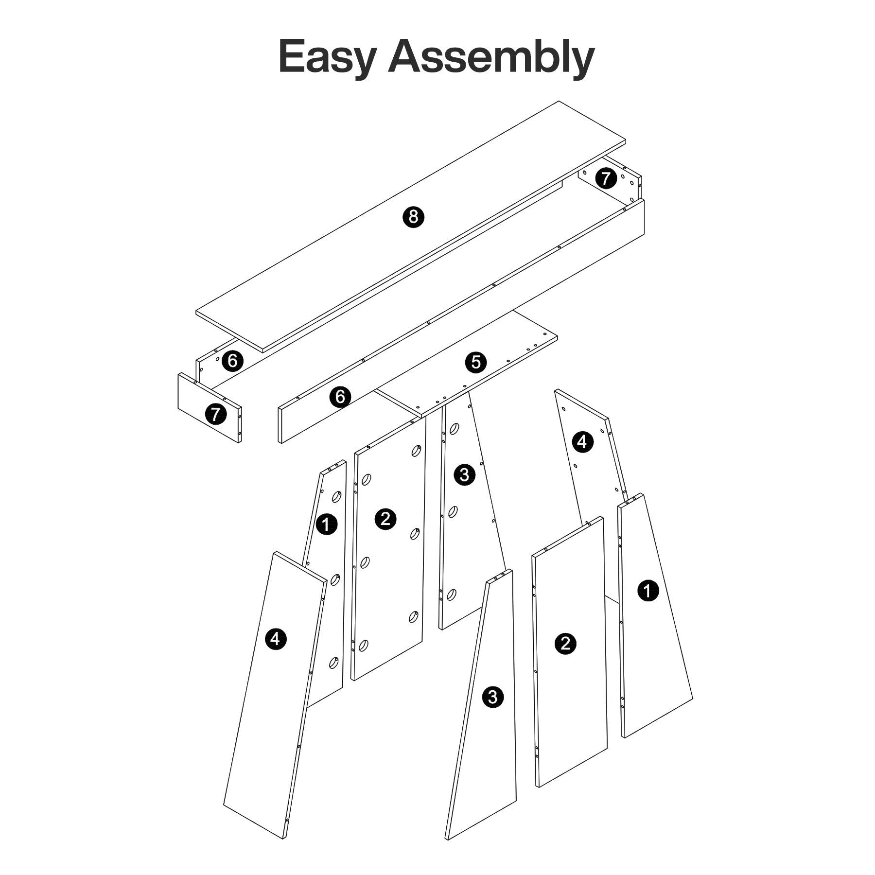 Tribesigns Console de 160 cm, Table d'entrée étroite de style campagnard avec piètement trapézoïdal