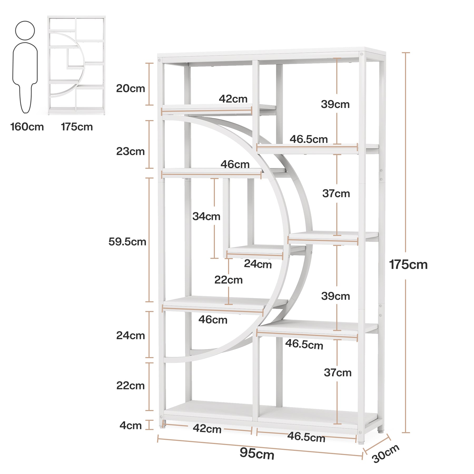 Tribesigns Bibliothèque industrielle à 5 niveaux, Étagère haute autoportante