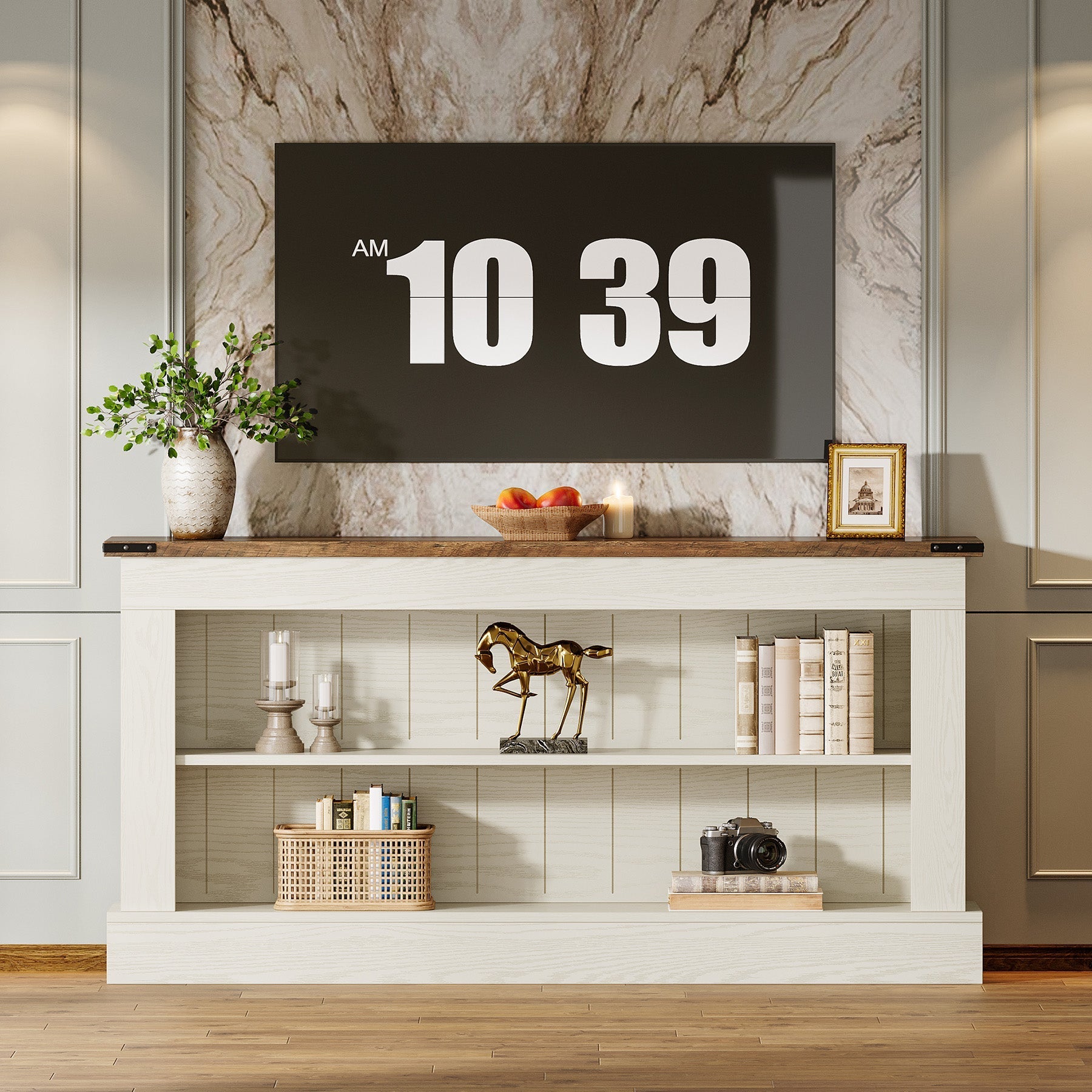 63" Tv Stand, Modern Entertainment Center Media Console For 75" Tv Tribesigns