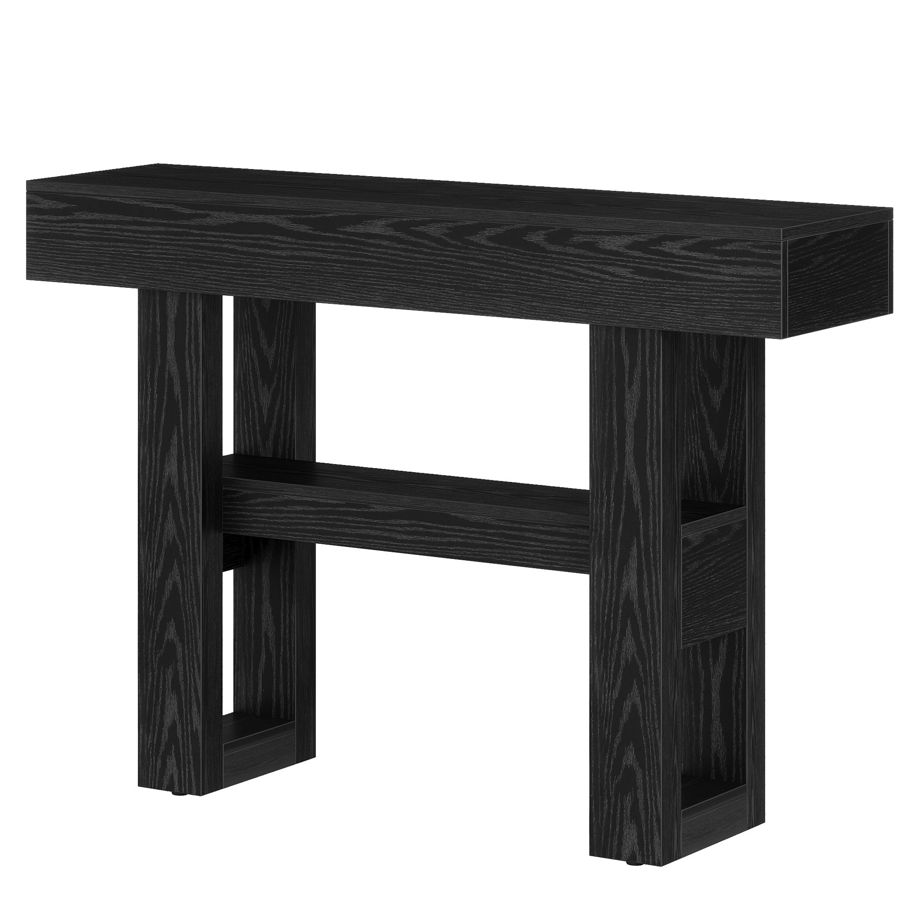 Tribesigns Farmhouse Table console étroite à 2 niveaux, Meuble d'entrée avec compartiments de rangement