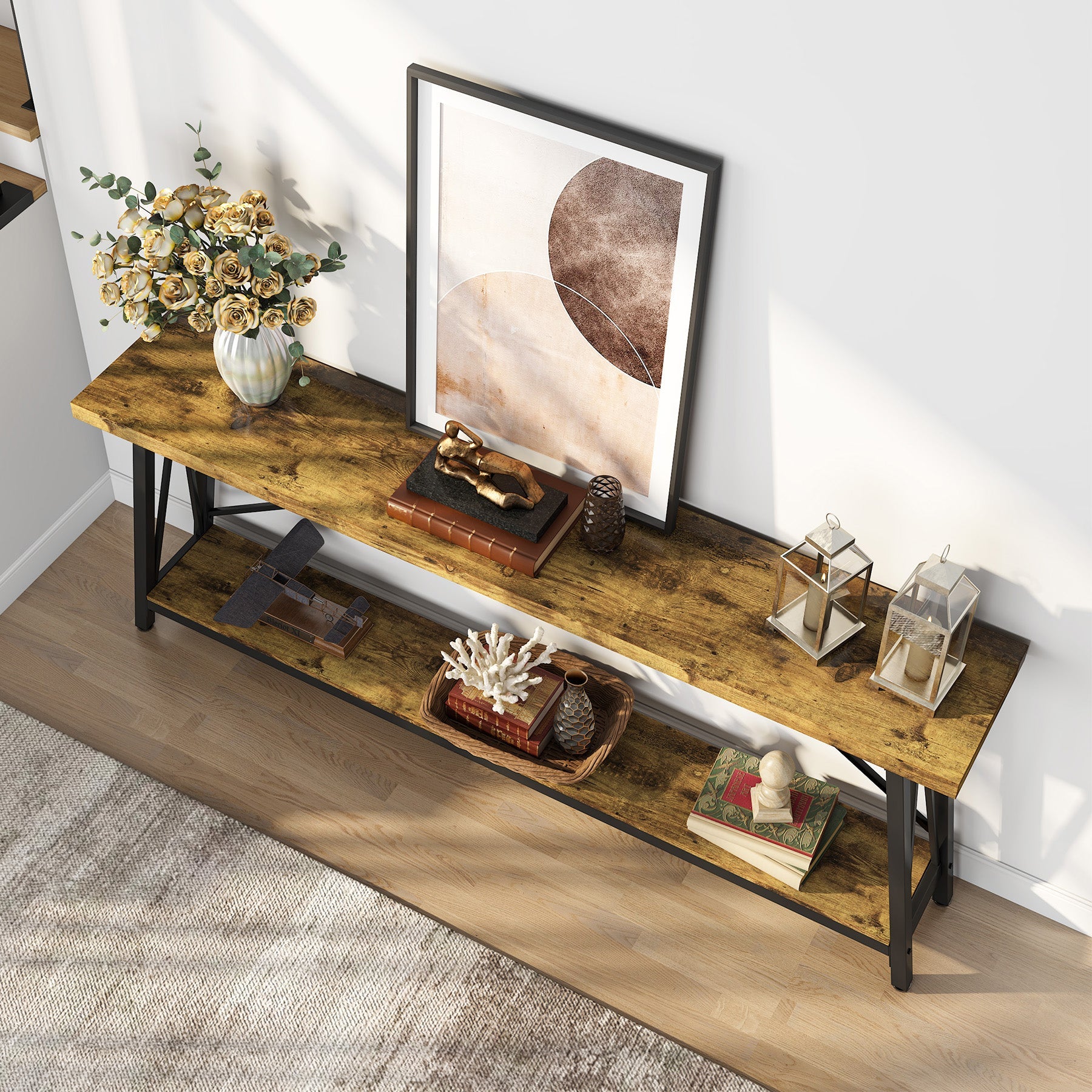 Tribesigns Console 180 cm, Table de canapé longue console d'entrée