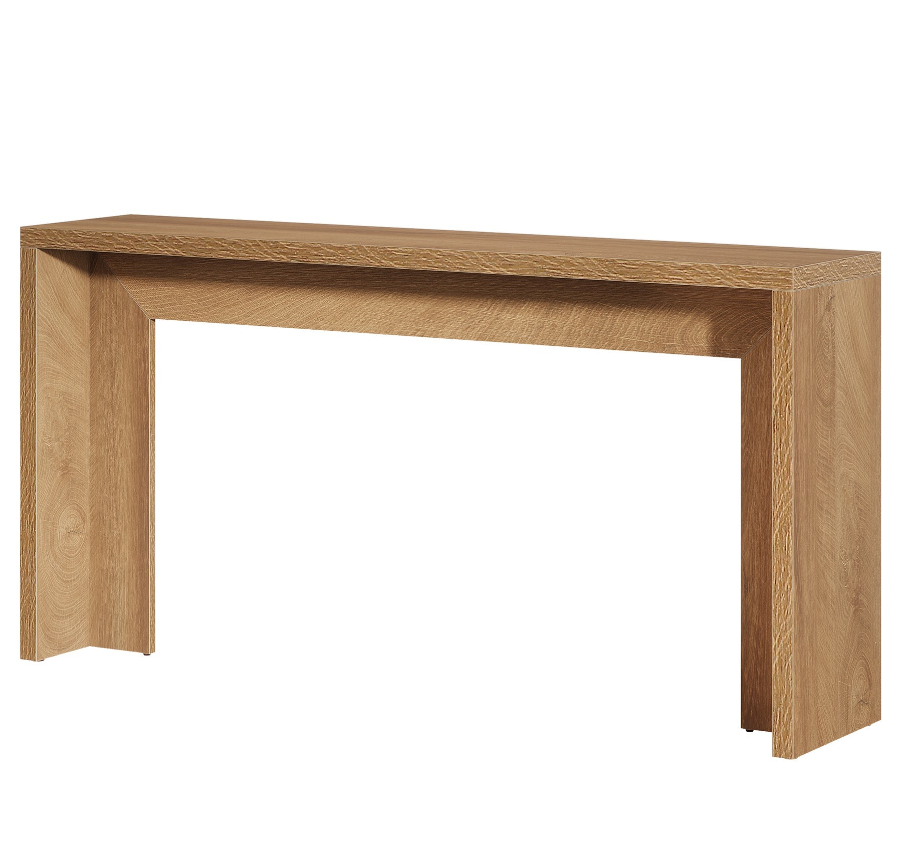 Tribesigns Table console de style campagnard de 140 cm avec rangement, Table basse marron rustique