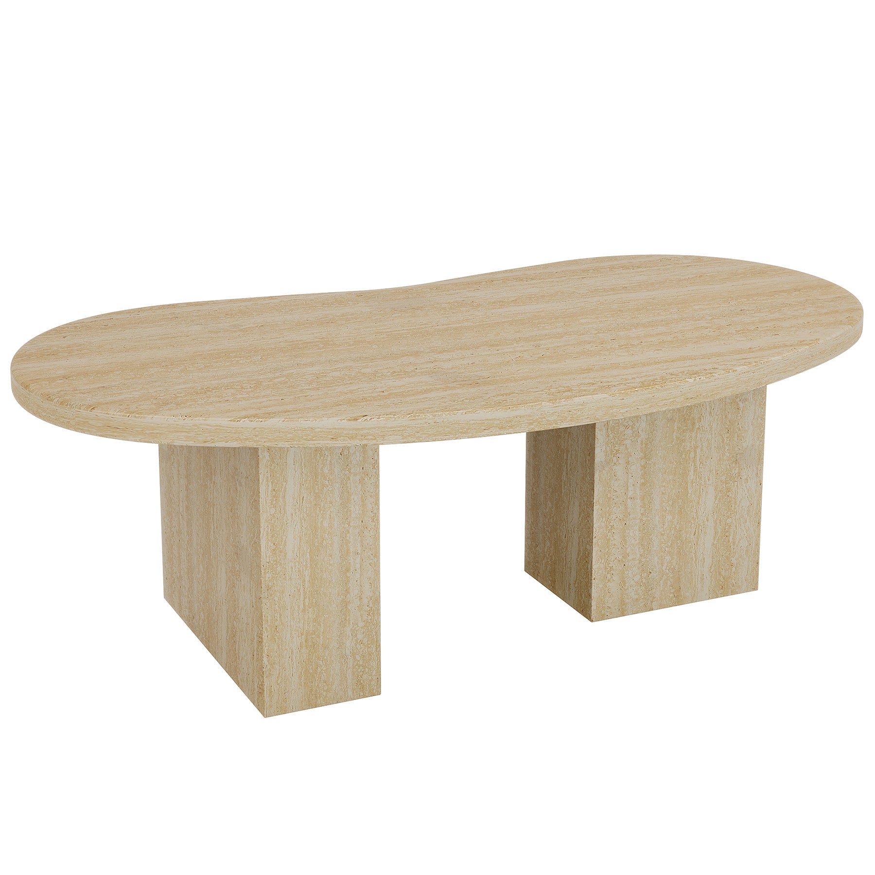 Tribesigns Table basse 115 cm, Table de cocktail ovale avec piédestal asymétrique