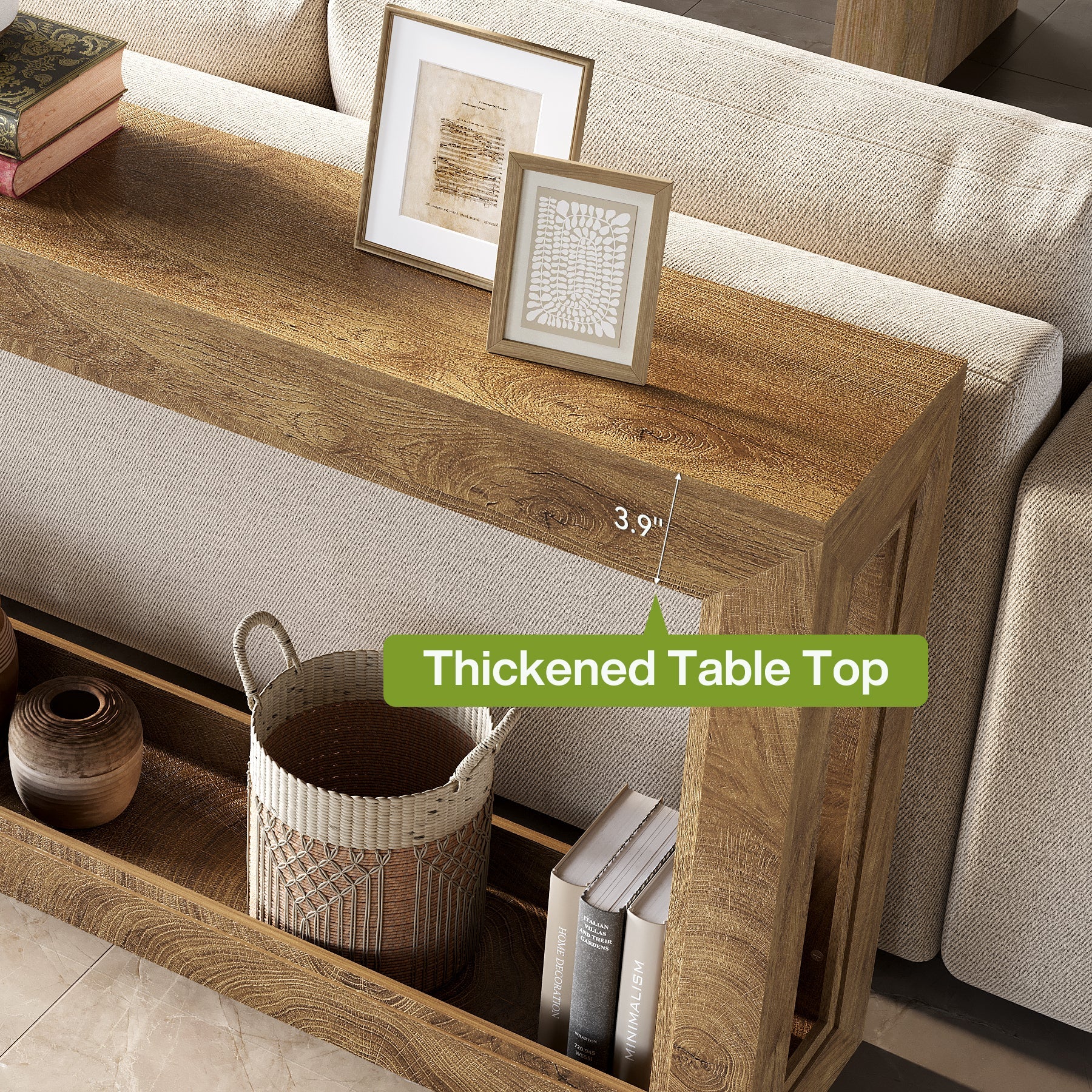 Tribesigns Console étroite de 160 cm, Longue table basse à placer derrière le canapé