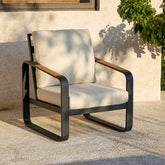Tribesigns Fauteuil de jardin avec coussins, Chaise de patio en aluminium pour balcon ou jardin 3