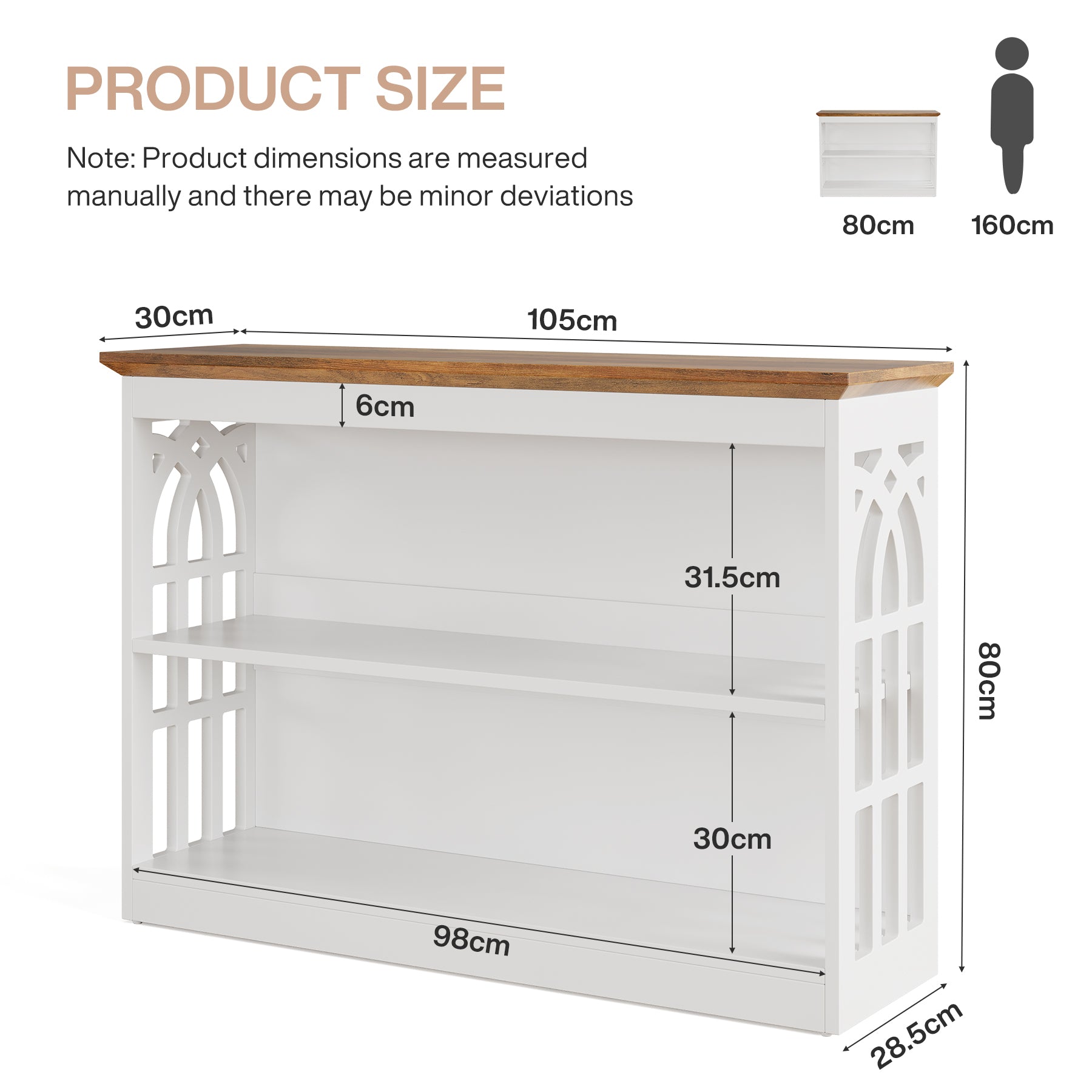 Tribesigns Console moderne pour l'entrée 105 cm blanche à placer derrière un canapé