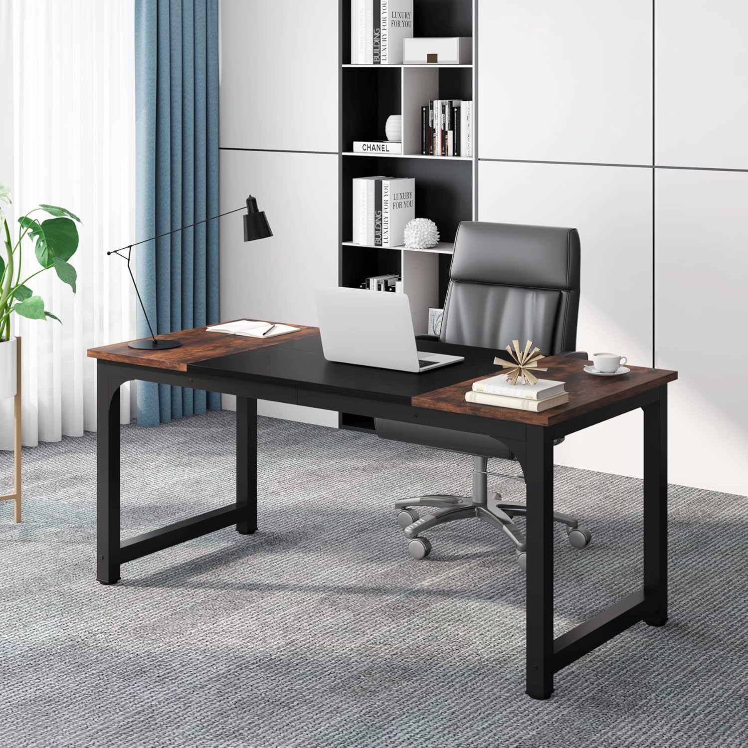 Tribesigns Bureau pour ordinateur, Bureau télétravail Mobilier de bureau design