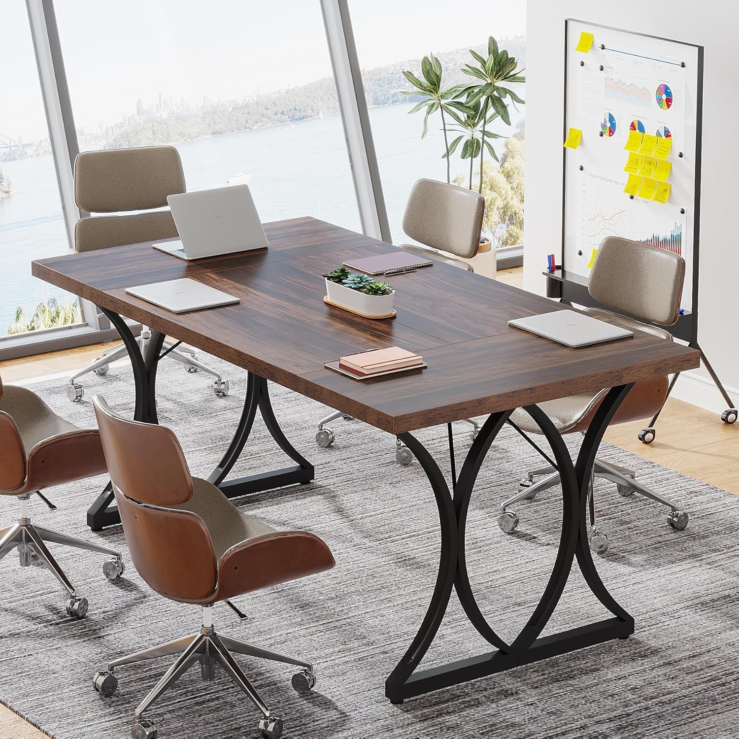 Tribesigns Bureau d'ordinateur, Table de travail moderne avec cadre en métal