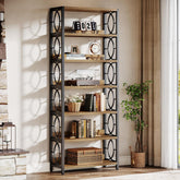 Tribesigns Bibliothèque industrielle à 6 niveaux de 180 cm, Structure en métal avec étagères ouvertes 3