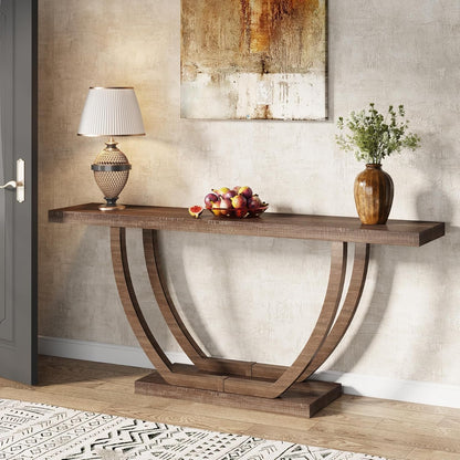 Tribesigns Console d'entrée, Table console étroite et longue en bois robuste