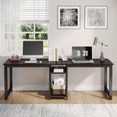 Tribesigns Bureau double 200 cm, Bureau d'ordinateur long avec rangement 3