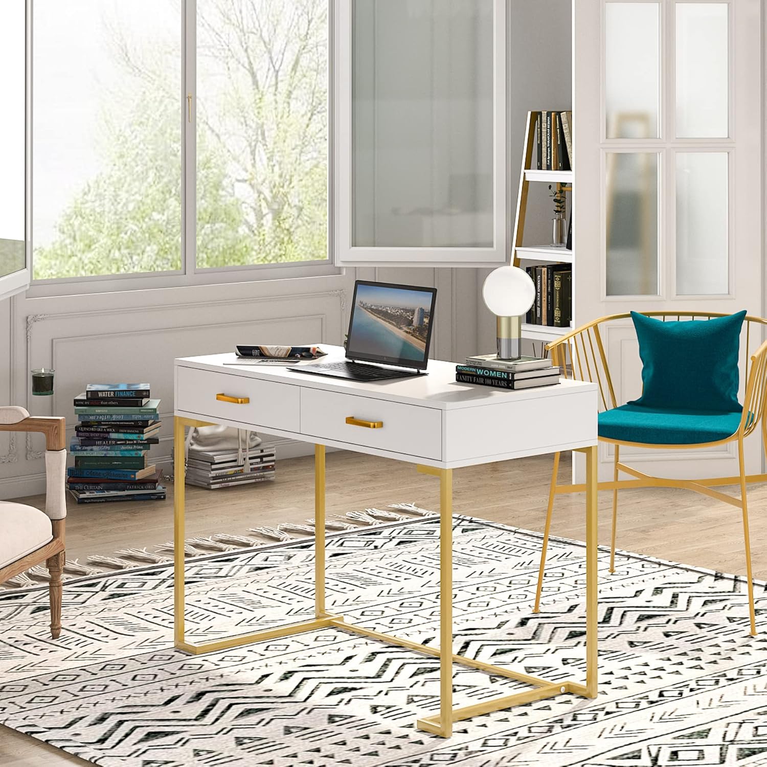 Tribesigns Bureau d'ordinateur, 100 cm Bureau avec Rangement Table de Bureau Simple et Moderne