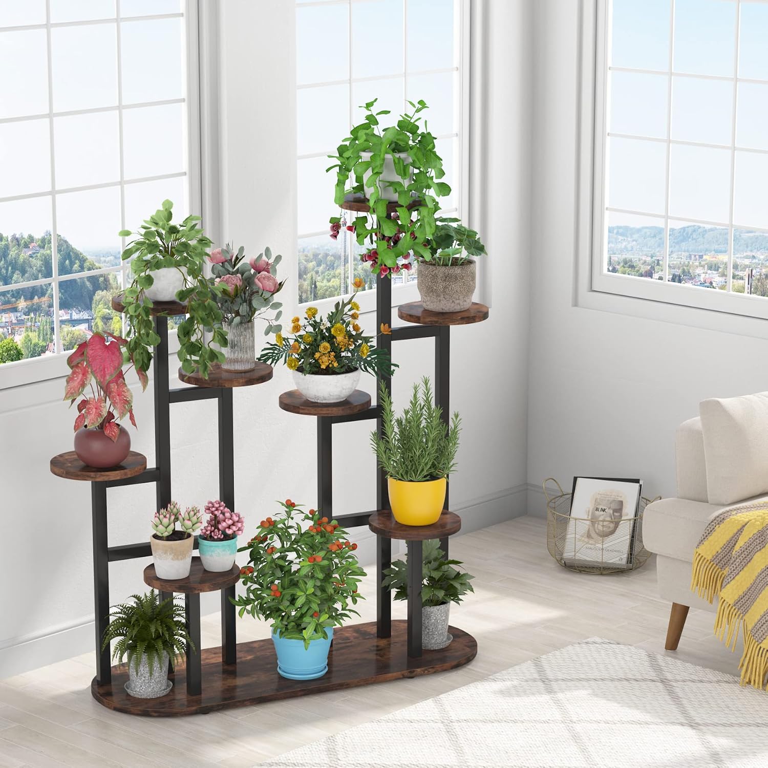 Tribesigns Support de plantes d'intérieur à plusieurs étages pour 11 pots de fleurs