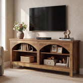 Meuble TV de 160 cm, Système de divertissement de style campagnard avec étagère à 2 niveaux 3